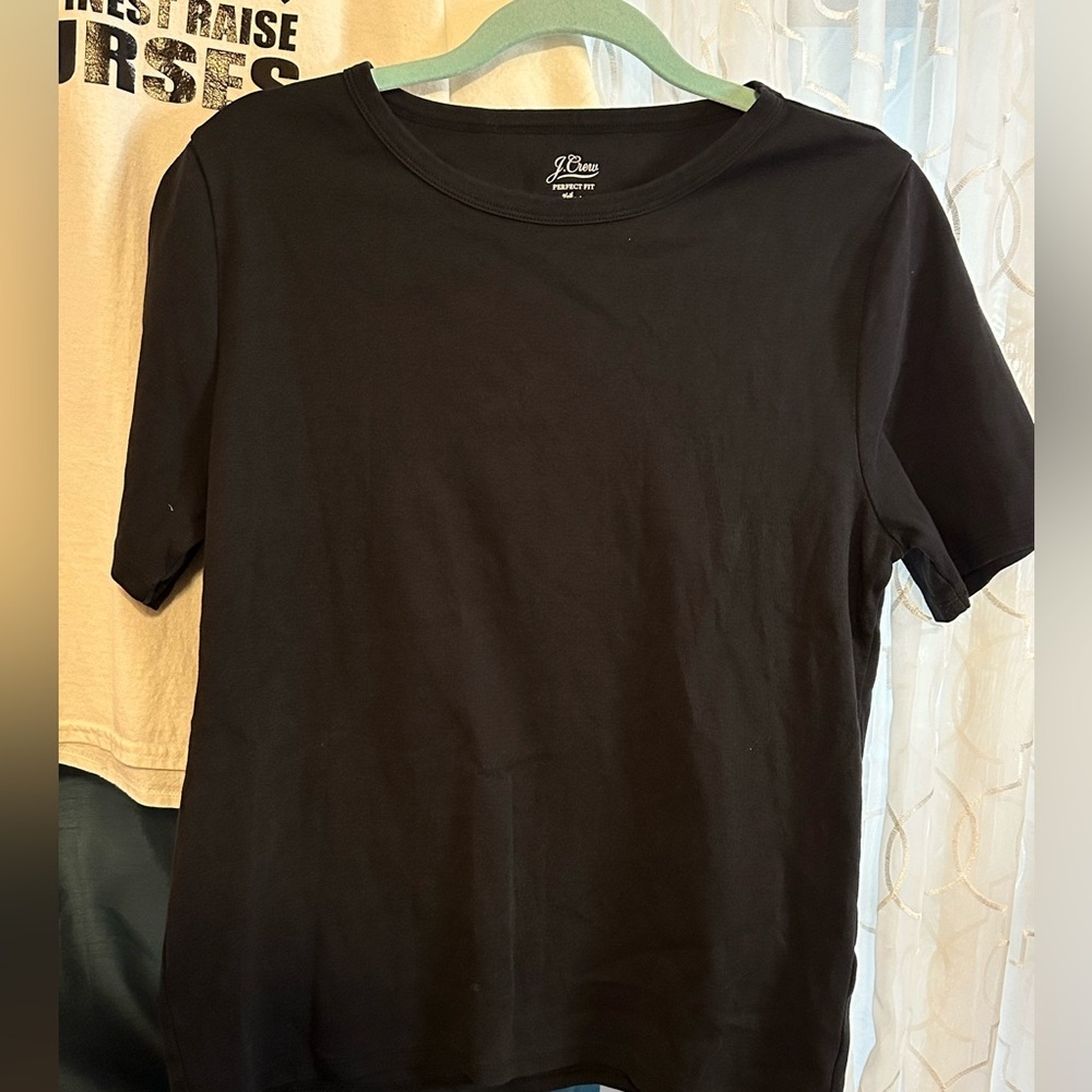 J. Crew Black Knit Cotton Yarns T-Shirt